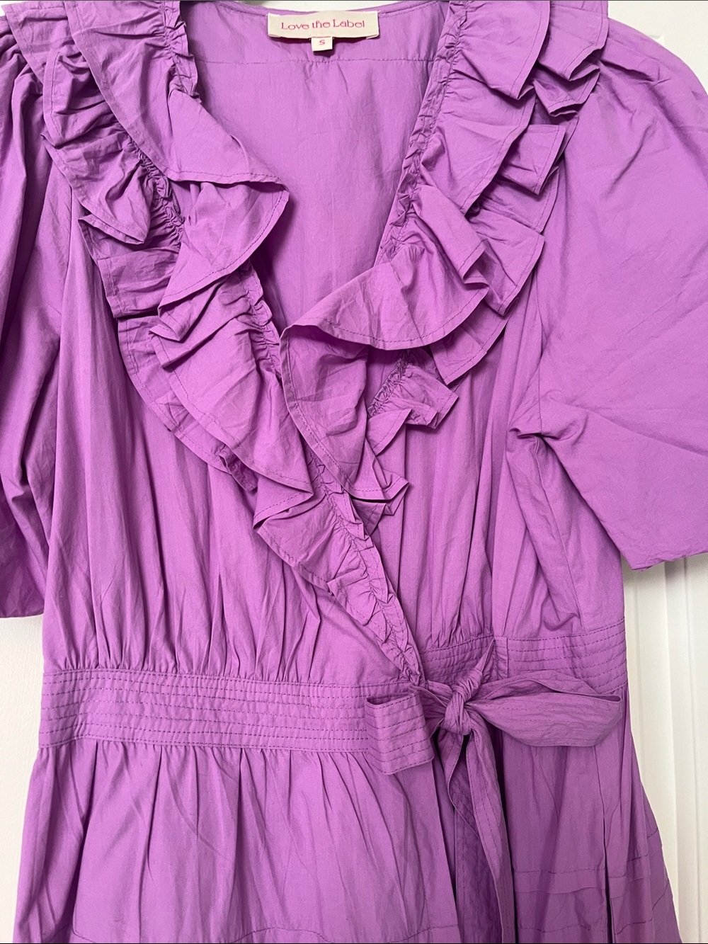 Love the Label Purple Ruffle Wrap Mini Dress - Picture 3 of 6